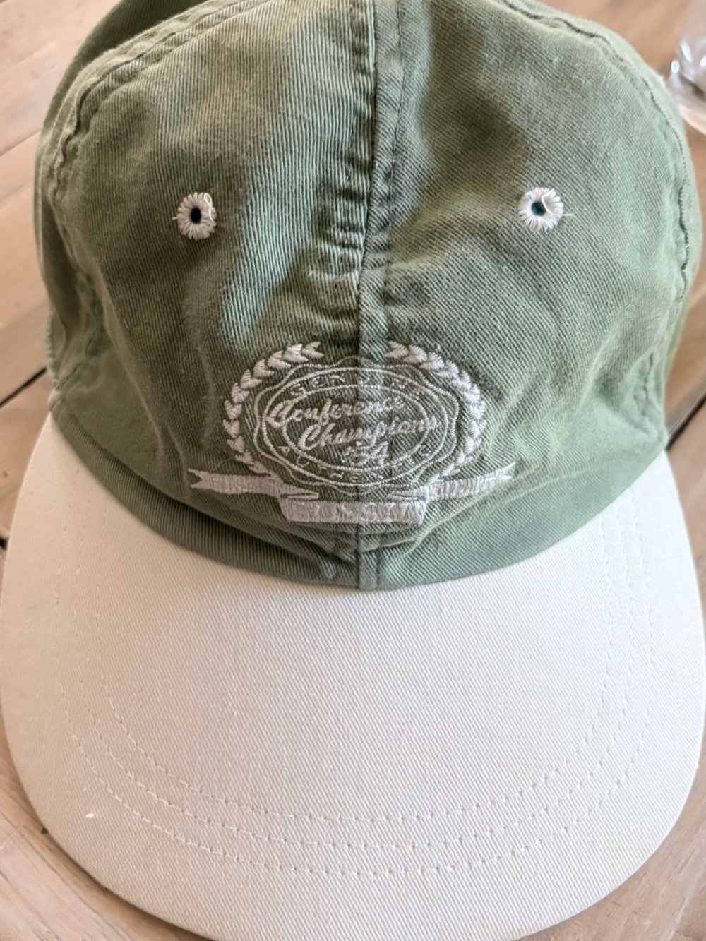 Fossil Two-Tone Olive Green and Cream Baseball Cap